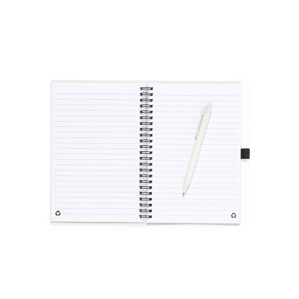 Emily Sada zápisníku a pera z pšeničné slámy