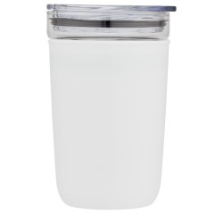 Skleněný kelímek o objemu 420 ml s vnější stěnou z recyklovaného plastu Bello