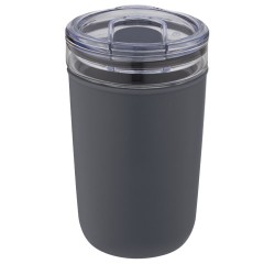 Skleněný kelímek o objemu 420 ml s vnější stěnou z recyklovaného plastu Bello