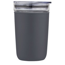 Skleněný kelímek o objemu 420 ml s vnější stěnou z recyklovaného plastu Bello