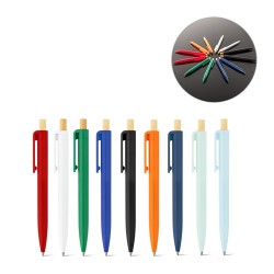 ZARA. Recyklované ABS (100% rABS) kuličkové pero s bambusovým tlačítkem