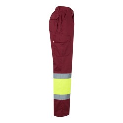 VL ATHENA. Dvoubarevné keprové kalhoty (210 g/m²), podšité, s mnoha kapsami, z bavlny (20 %) a polyesteru (80 %)