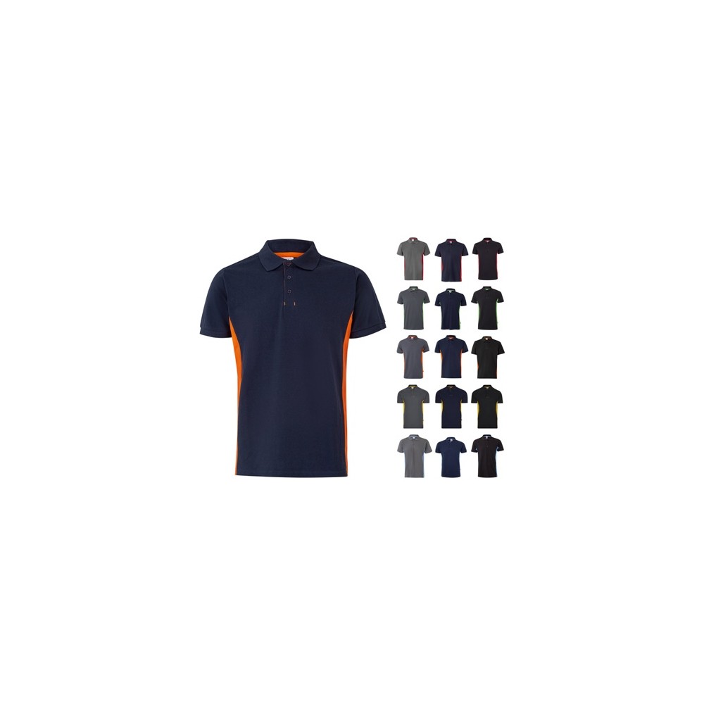 VL SUPAY. Dvoubarevná piké polokošile (180 g/m²), krátký rukáv, z bavlny (60 %) a polyesteru (40 %)