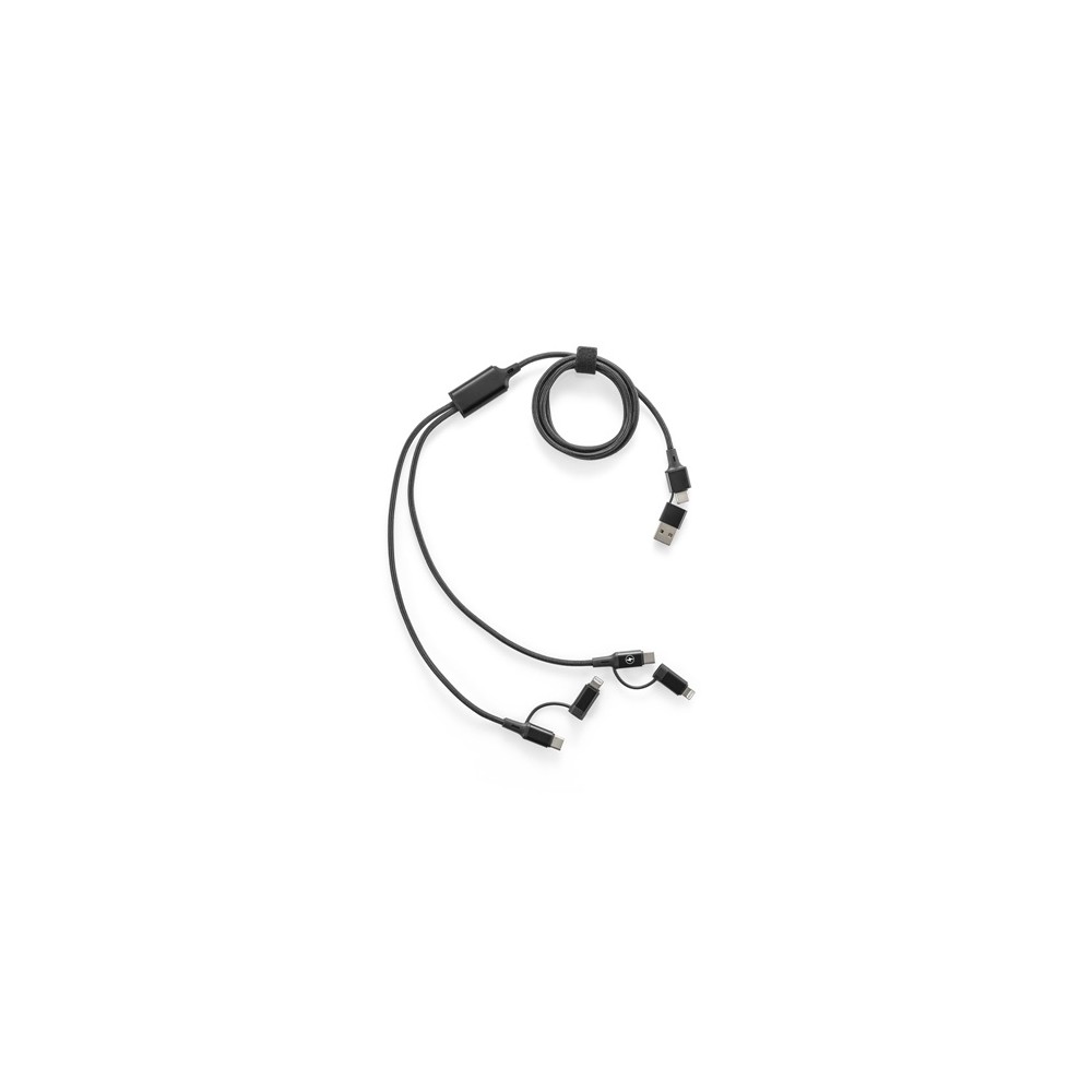 BERTOZZI. Superrychlý USB kabel 6 v 1 z recyklovaného hliníku (20 %) a recyklovaného PET (4 %)