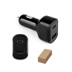 DIRAC. Adaptér do zapalovače cigaret s portem USB-A 18W a USB-C 20W