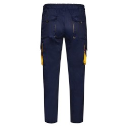 VL HYPNOS. Dvoubarevné keprové kalhoty s mnoha kapsami (200 g/m²), z bavlny (35 %) a polyesteru (65 %)