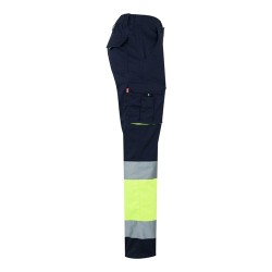 VL ZEUS LARGE. Dvoubarevné strečové kalhoty s mnoha kapsami (240 g/m²), z bavlny (46 %), EME (38 %) a polyesteru (16 %)
