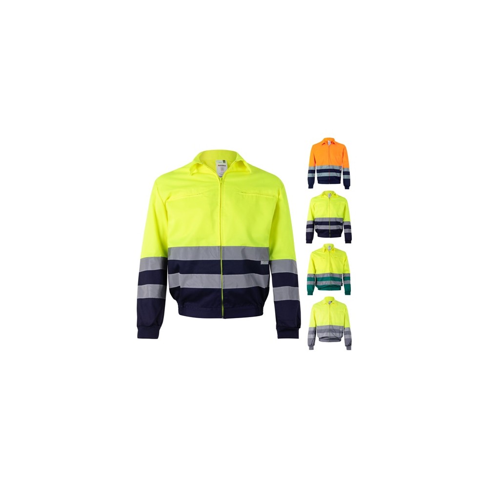 VL NEPTUNE. Dvoubarevná keprová bunda (210 g/m²) z polyesteru (80 %) a bavlny (20 %)