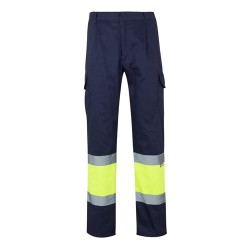 VL ATHENA. Dvoubarevné keprové kalhoty (210 g/m²), podšité, s mnoha kapsami, z bavlny (20 %) a polyesteru (80 %)