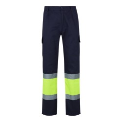VL POSEIDON. Dvoubarevné keprové kalhoty s více kapsami (210 g/m²), z bavlny (20 %) a polyesteru (80 %)