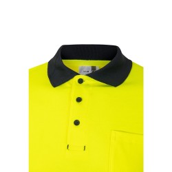 VL PLUTO. Dvoubarevná piké polokošile (150 g/m²) s dlouhým rukávem z bavlny (55 %) a polyesteru (45 %)