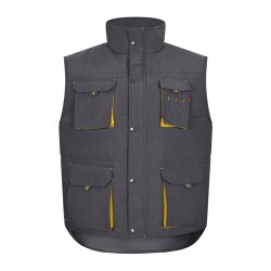 VL NERGAL. Vycpaná vesta, dvoubarevná, vícekapsová (120 g/m²), z polyesteru (100 %)