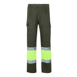 VL ATHENA. Dvoubarevné keprové kalhoty (210 g/m²), podšité, s mnoha kapsami, z bavlny (20 %) a polyesteru (80 %)