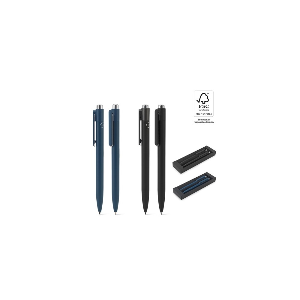 KYLIE SET. Sada sestávající z kuličkového pera a pera bez inkoustu, obě z hliníku (94 % recyklovaného)