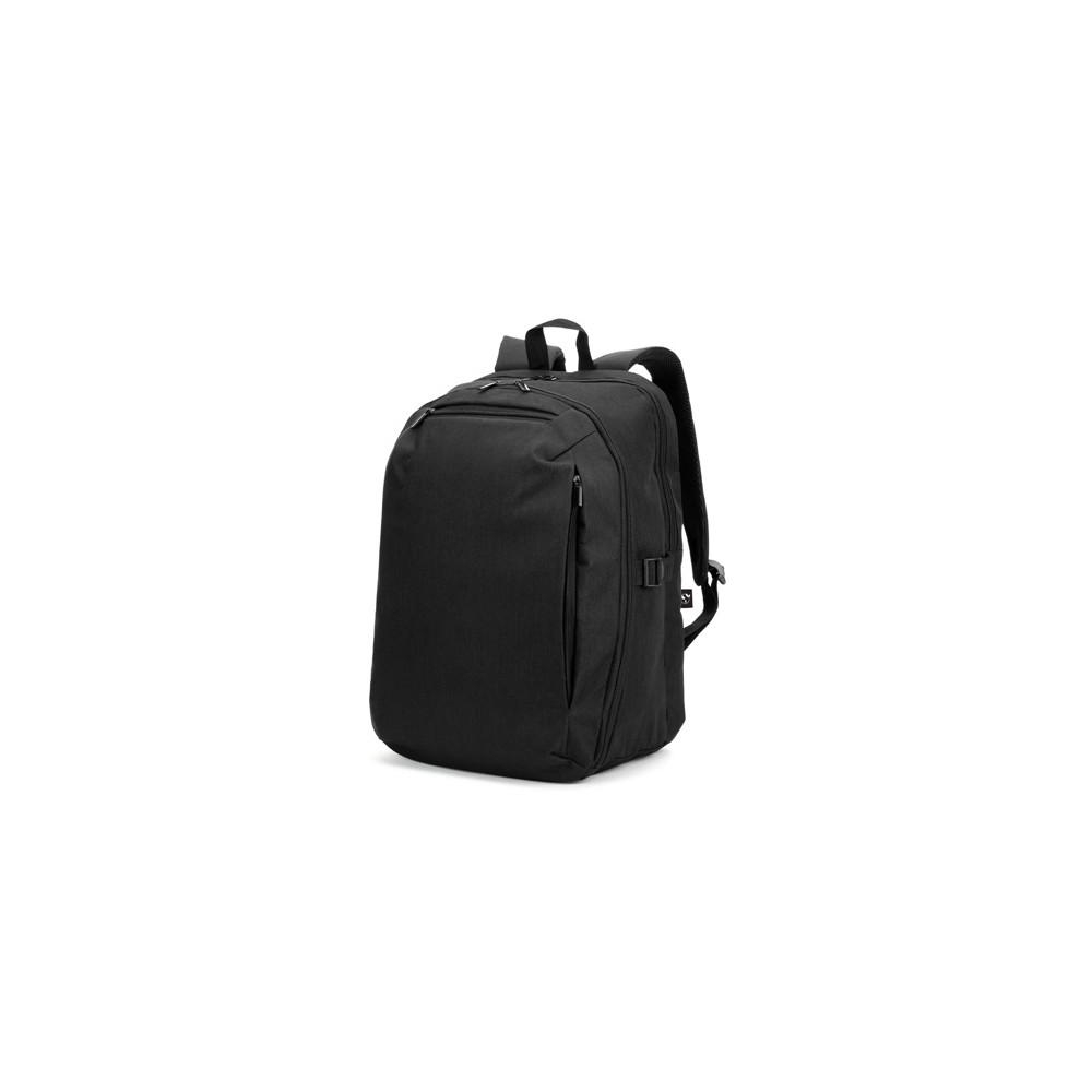 UDINE. Batoh s jednou plně otevíratelnou přihrádkou z recyklovaného polyesteru 300D s vysokou hustotou, 16"