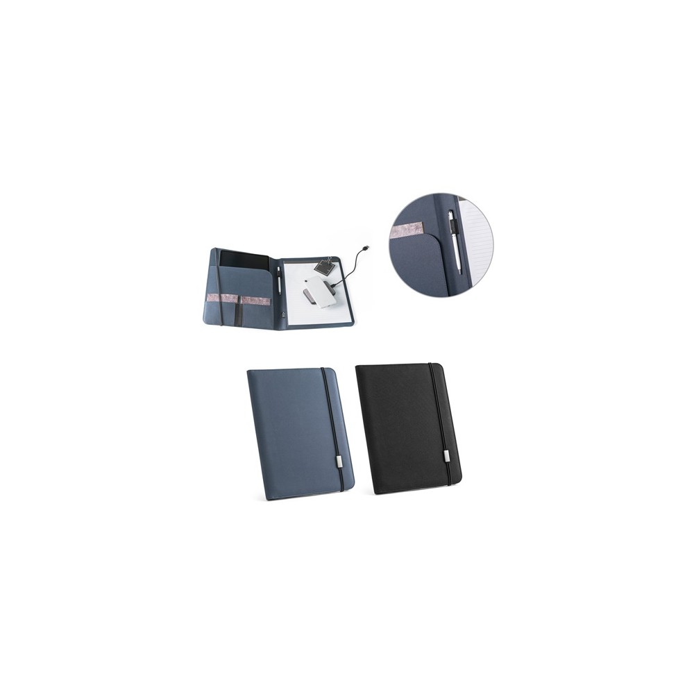 EMERGE FOLDER II. Složka A4 z materiálu recyklovaného polyesteru (100% rPET) 300D s elastickým uzávěrem