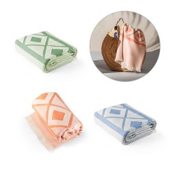 MALEK. Multifunkční a osuška (350g/m²) vyrobená z lehké a odolné bavlny (85 %) a recyklované bavlny (15 %)