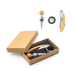 SAVORY. Sada na víno z bambusu a nerezové oceli