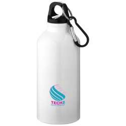 Hliníková láhev na vodu Oregon z recyklovaného hliníku s certifikací RCS a karabinou, 400 ml