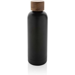 Termo lahev Wood z RCS recyklované nerezové oceli