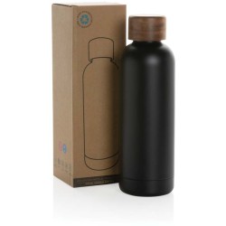 Termo lahev Wood z RCS recyklované nerezové oceli