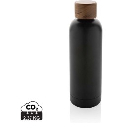 Termo lahev Wood z RCS recyklované nerezové oceli