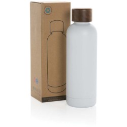 Termo lahev Wood z RCS recyklované nerezové oceli
