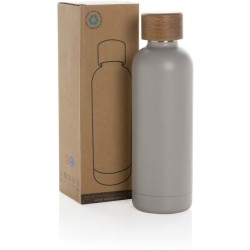 Termo lahev Wood z RCS recyklované nerezové oceli