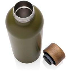 Termo lahev Wood z RCS recyklované nerezové oceli