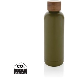 Termo lahev Wood z RCS recyklované nerezové oceli