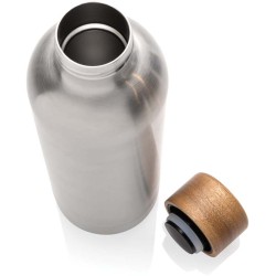 Termo lahev Wood z RCS recyklované nerezové oceli