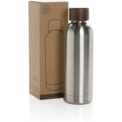 Termo lahev Wood z RCS recyklované nerezové oceli