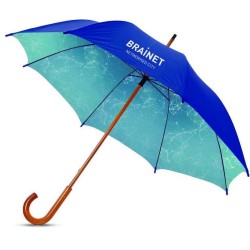 Deštník s dřevěnou rukojetí a celoplošným tiskem