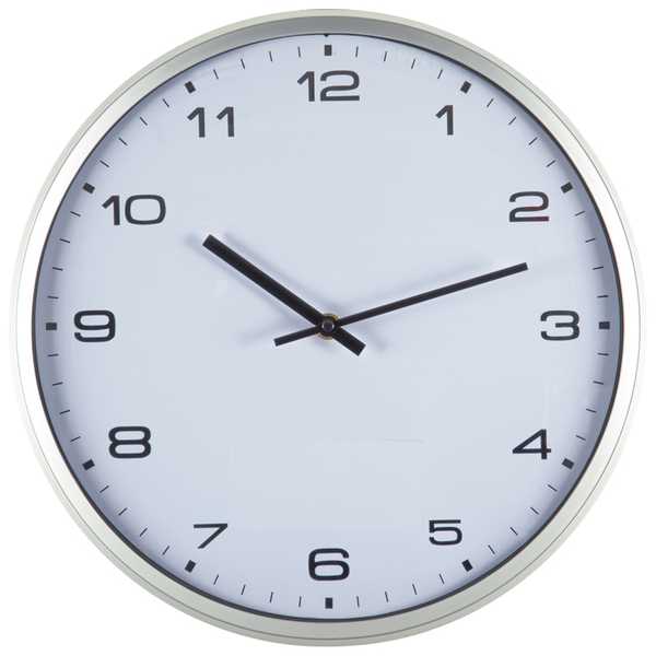 Nástěnné hodiny se stříbrným rámečkem