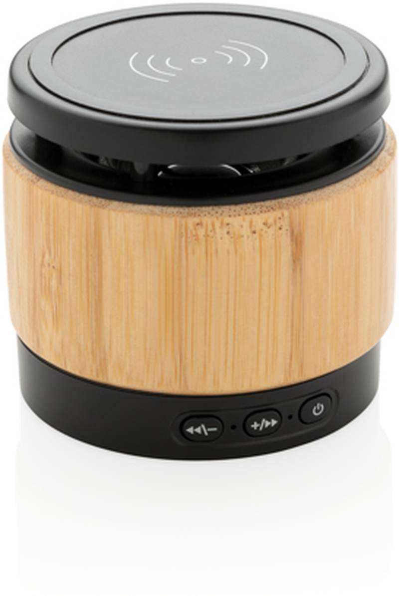 Bambusový bezdrátový reproduktor a nabíječka