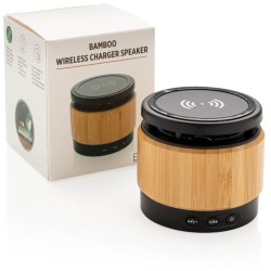 Bambusový bezdrátový reproduktor a nabíječka