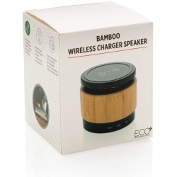 Bambusový bezdrátový reproduktor a nabíječka