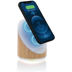 Bambusový reproduktor Ovate 5W s bezdrátovou nabíječkou 15W
