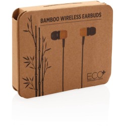 Bambusová bezdrátová sluchátka do uší