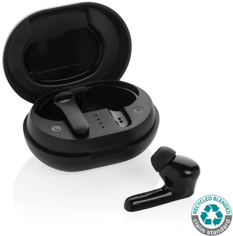TWS sluchátka z RCS recyklovaného plastu