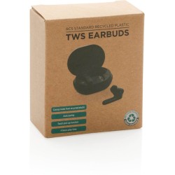 TWS sluchátka z RCS recyklovaného plastu