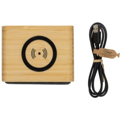 Bezdrátový reproduktor s 5W Qi z FSC bambusu a RCS rplastu