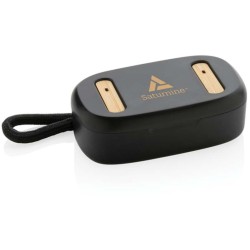 TWS sluchátka z RCS recykl. plastu a FSC bambusu