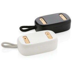 TWS sluchátka z RCS recykl. plastu a FSC bambusu