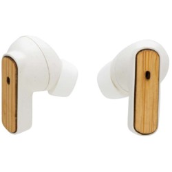 TWS sluchátka z RCS recykl. plastu a FSC bambusu