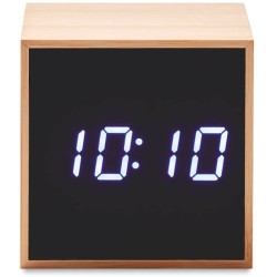 Mara clock Budík s LED v krytu z bambusu