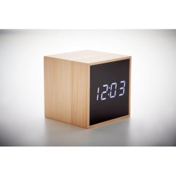 Mara clock Budík s LED v krytu z bambusu