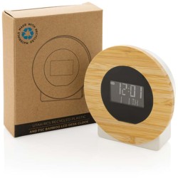 LCD stolní hodiny Utah z RCS rec. plastu a FSC bambusu