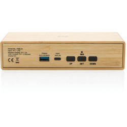 Bambusové digitální hodiny s bezdrátovou nabíječkou 5W