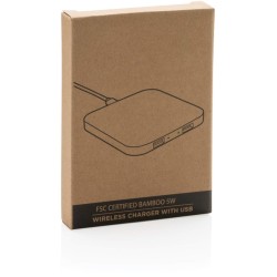 Bezdrátová nabíječka 5W s USB z FSC bambusu